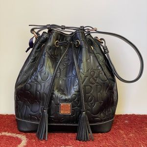 Dooney and Bourke Embossed Drawstring Bucket Bag